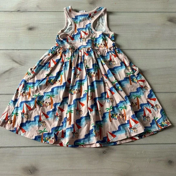 Hanna Andersson Multicolor Beach Print Bluey Tank Pocket Dress - Picture 5 of 5